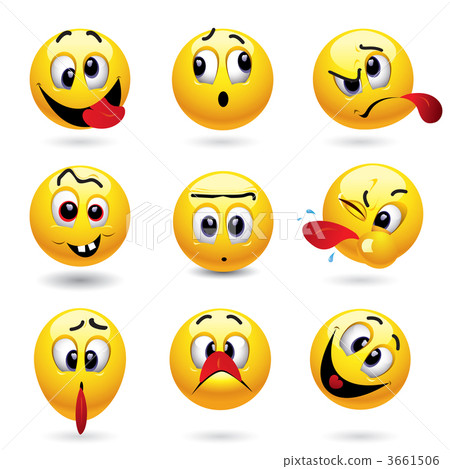 Smiley balls showing funny face 3661506