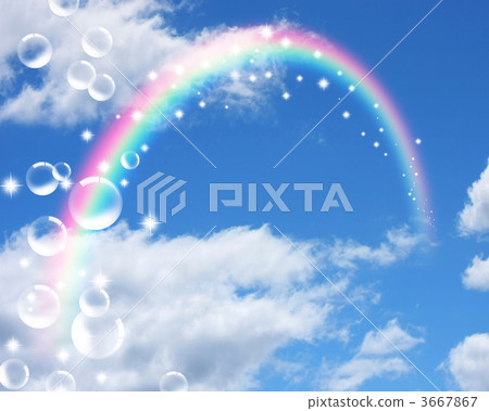 彩虹藍天肥皂泡好天空彩虹和肥皂泡美好的天空 3667867