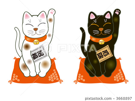 beckoning cat, calendar, art work 3668897