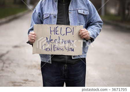 hobo with cardboard 3671705