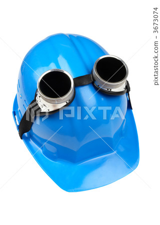 goggles and blue hard-hat 3673074