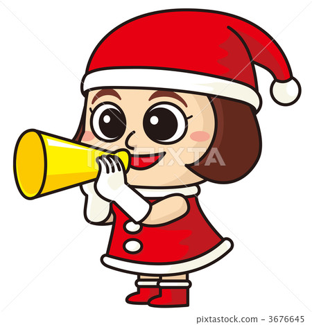 Female salesperson to call in Santa Claus costume 3676645
