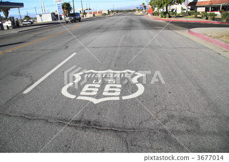 Route 66 and landscape. 3677014