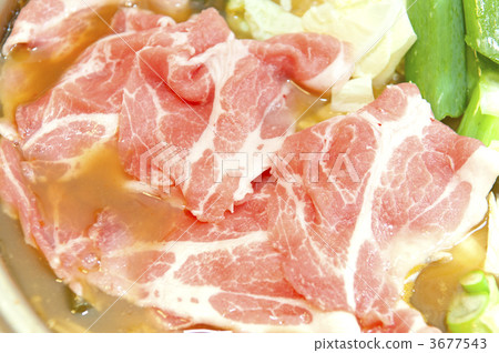 Pork kimchi hot pot during cooking 3677543