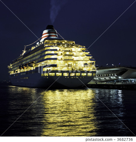 橫濱港大田豪華班輪在橋上（橫濱中區，從大象的鼻子公園） 3682736