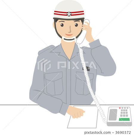 Emergency personnel to talk on the phone Emergency personnel to talk on the phone 3690372