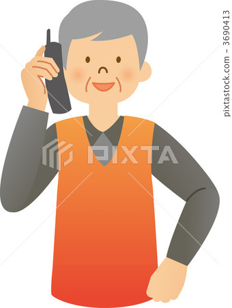 An elderly man speaking on the phone An elderly man speaking on the phone 3690413
