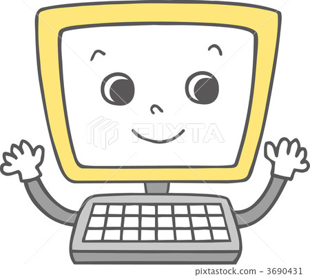 A smiling personal computer - Stock Illustration [3690431] - PIXTA