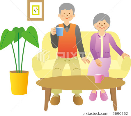 放鬆在客廳的年長夫婦 放鬆在客廳的年長夫婦 3690562