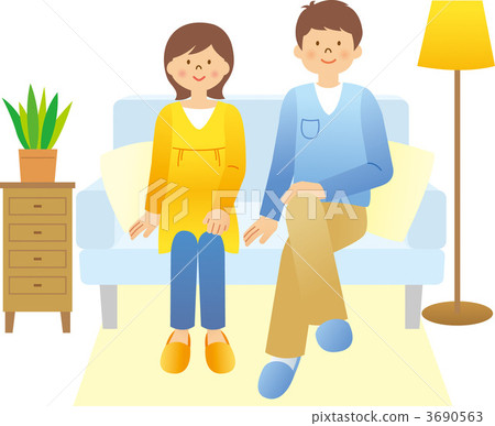 一對夫婦在客廳裡放鬆 一對夫婦在客廳裡放鬆 3690563