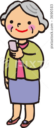 做移動電子郵件的老婦人 做移動電子郵件的老婦人 3690583