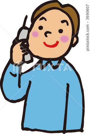 Middle-aged man talking on the phone Middle-aged man talking on the phone 3690607