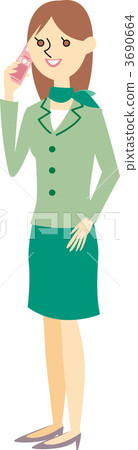 A receptionist who speaks on a mobile phone 3690664