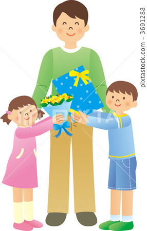 一個笑臉的父親送了禮物 3691288