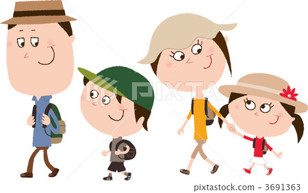 在家庭的室外夏天與家庭 3691363