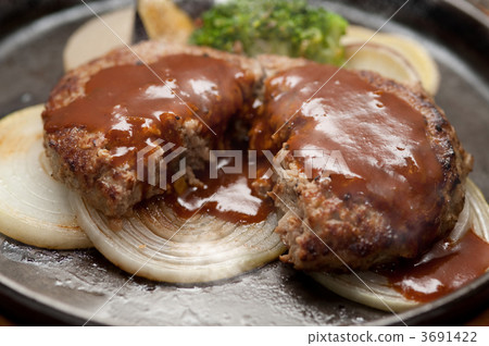 hamburger steak, meat dish, demi-glace 3691422