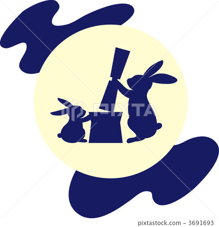Rabbits rice cakes in the moon Rabbits rice cakes in the moon 3691693