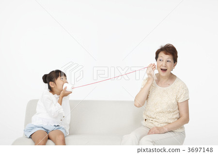 landline telephone, family, two people 3697148