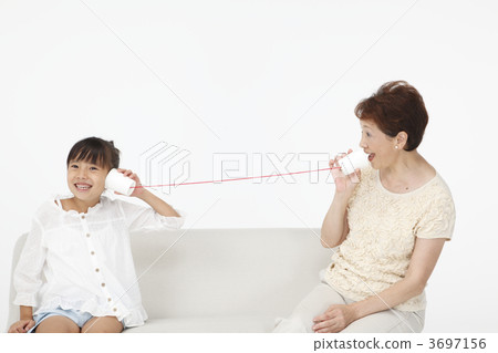 landline telephone, family, two people 3697156