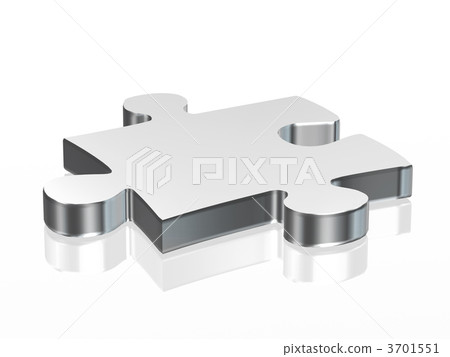 Jigsaw puzzle piece in silver Jigsaw puzzle piece in silver 3701551