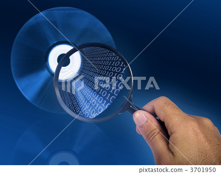 Cd details on a magnifying glass Cd details on a magnifying glass 3701950