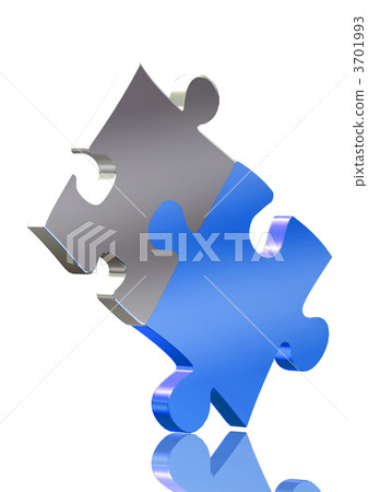 balancing blue and silver puzzle pieces balancing blue and silver puzzle pieces 3701993