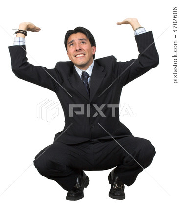 business man pushing something up 3702606