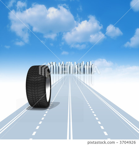 Tire heading to the city 3704926