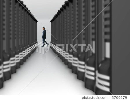 business man in a server room 3709279
