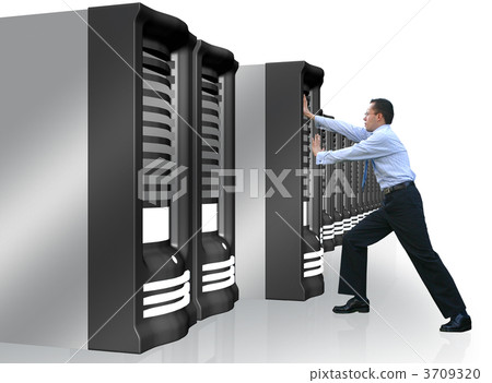business man adding server to network 3709320