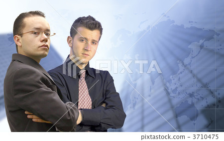 business men looking confident - world background 3710475