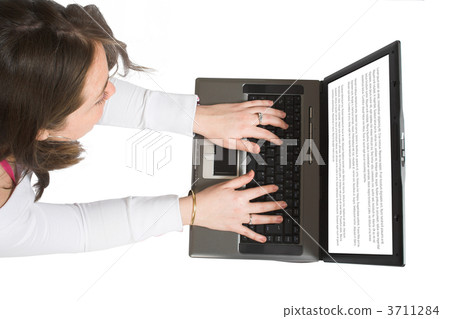 casual woman browsing on laptop casual woman browsing on laptop 3711284