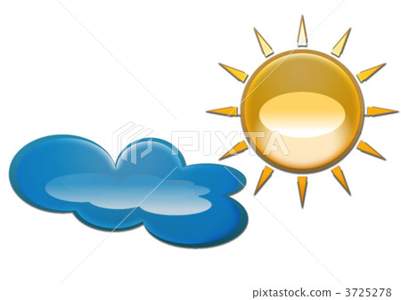 isolated sun and cloud isolated sun and cloud 3725278