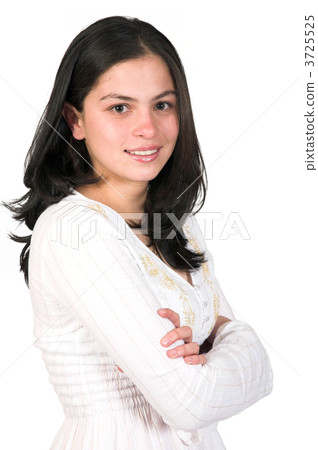 casual girl in white casual girl in white 3725525