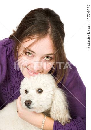 Casual Female Portrait with her dog 3726622