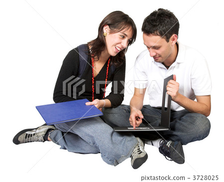 casual students on the floor 3728025