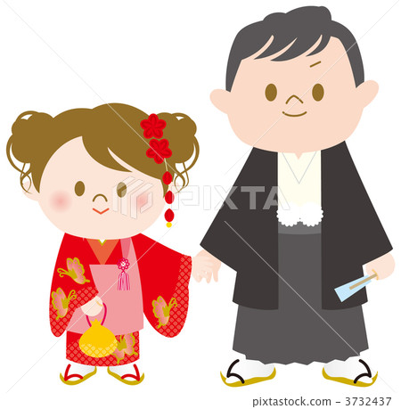 man's formal divided skirt, kimono, child 3732437