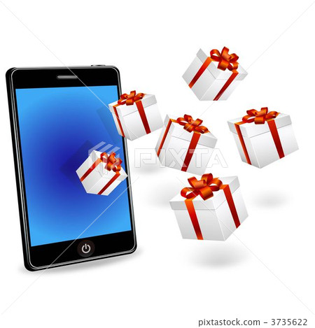 Smartphone and gift box - Stock Illustration [3735622] - PIXTA