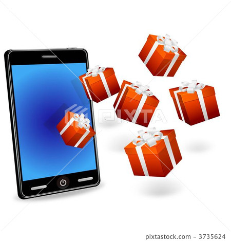 Smartphone and gift box - Stock Illustration [3735624] - PIXTA