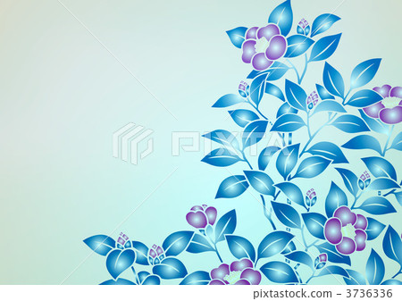 茶梅 花紋 樣式 3736336