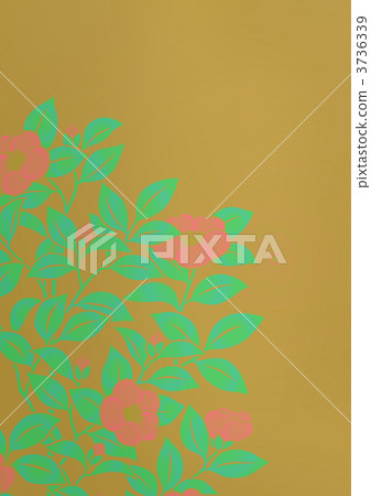 茶梅 花紋 樣式 3736339