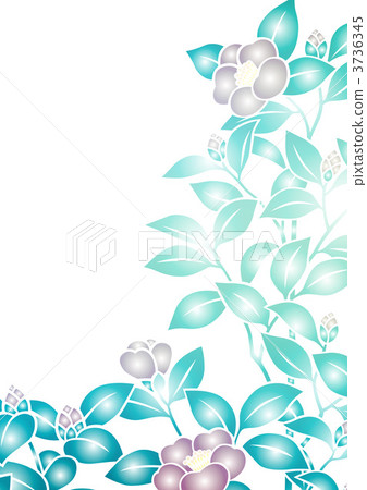 茶梅 花紋 樣式 3736345