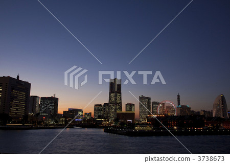 橫濱港區未來區夜景 橫濱港區未來區夜景 3738673