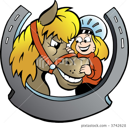 Hand-drawn Vector illustration of an Rider and Horse Hand-drawn Vector illustration of an Rider and Horse 3742628