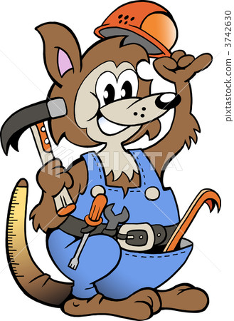 Hand-drawn Vector illustration of an Kangaroo Handyman Hand-drawn Vector illustration of an Kangaroo Handyman 3742630