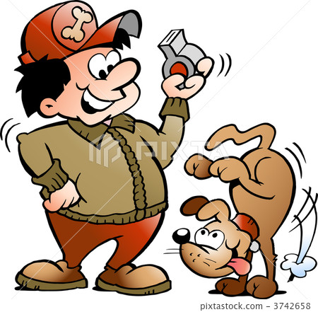 Hand-drawn Vector illustration of an Dog Trainer 3742658
