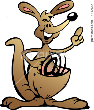 Hand-drawn Vector illustration of an Kangaroo with an Internet S Hand-drawn Vector illustration of an Kangaroo with an Internet S 3742684