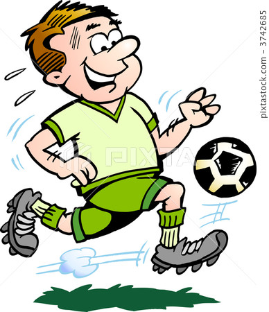 Hand-drawn Vector illustration of an Soccer Player Hand-drawn Vector illustration of an Soccer Player 3742685