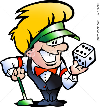 Hand-drawn Vector illustration of an Casino Croupier 3742690
