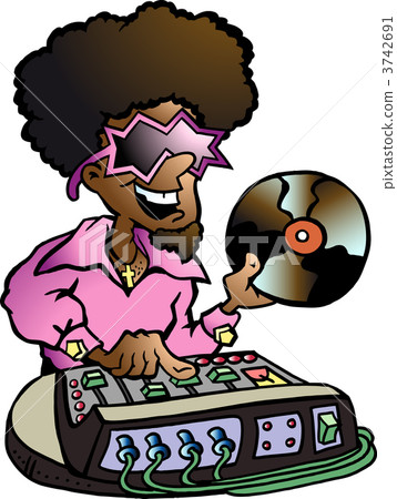 Hand-drawn Vector illustration of an Disco DJ 3742691